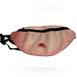 Funny Hairy Belly Button Skin Look Adult Hip Pack Squeaks Gag Gift MINTY